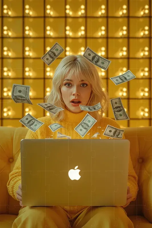Ultra Realistic 3D Money Laptop Scenes
