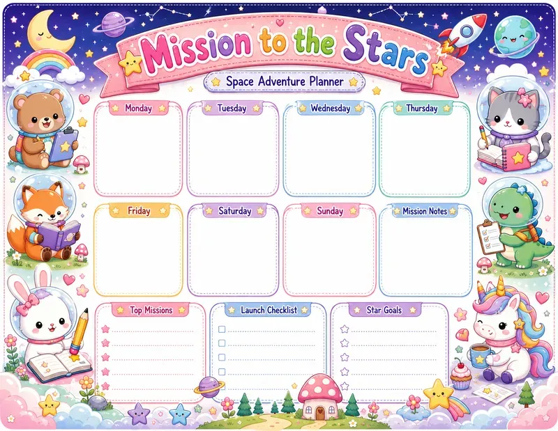 Cute Kids Color Planners
