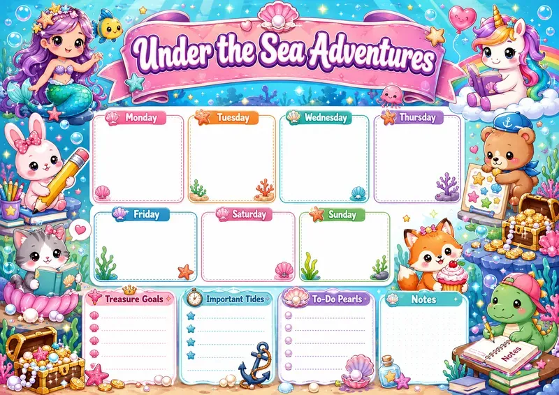 Cute Kids Color Planners