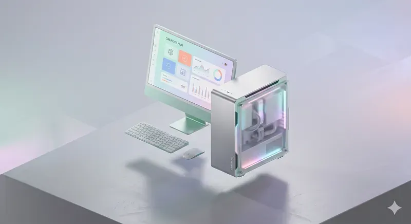 3D Isometric Frosted Glass Tech Assets