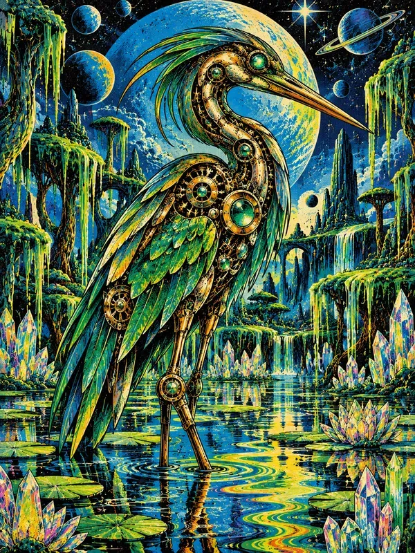 70s Surrealist Comic Beverage Label Art