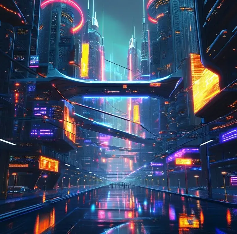 Cyberpunk Neon Cities 100