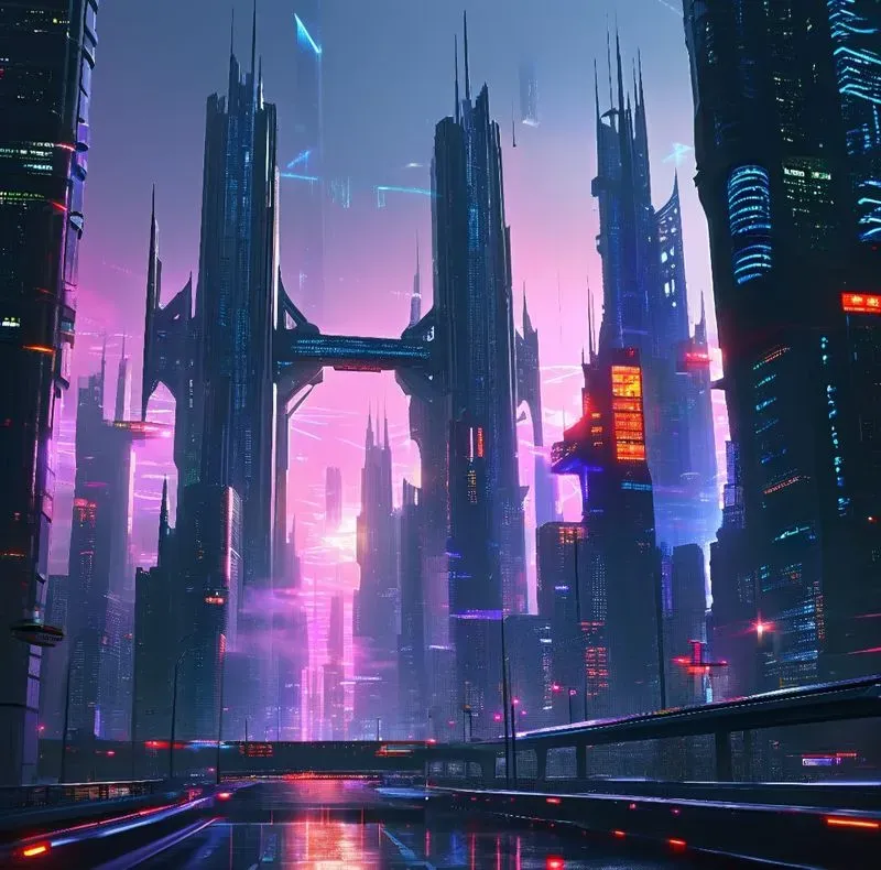 Cyberpunk Neon Cities 100