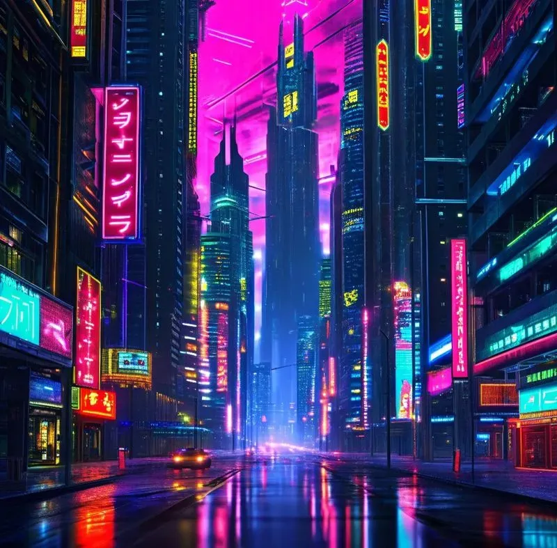 Cyberpunk Neon Cities 100