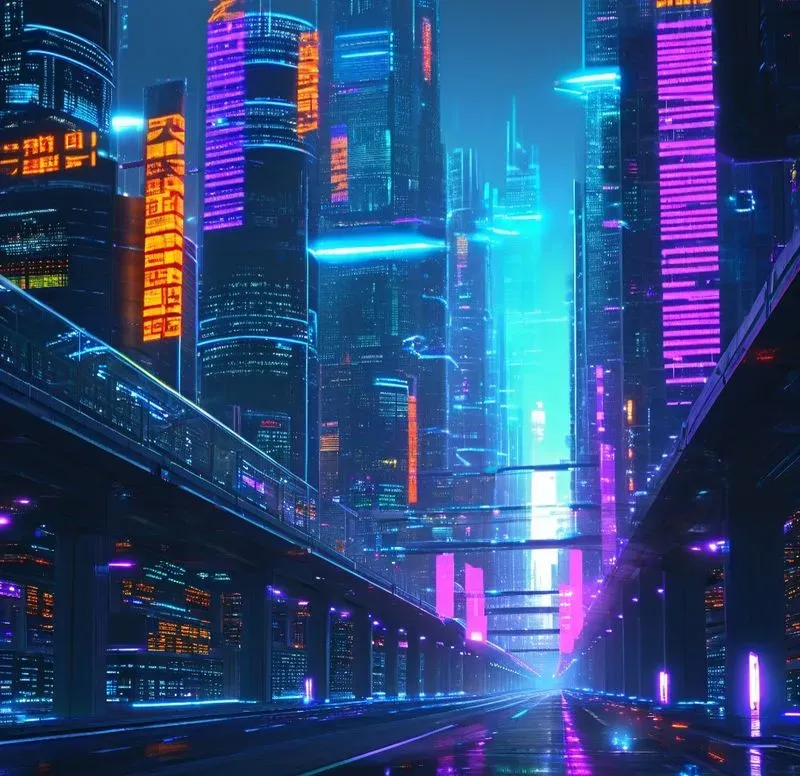 Cyberpunk Neon Cities 100