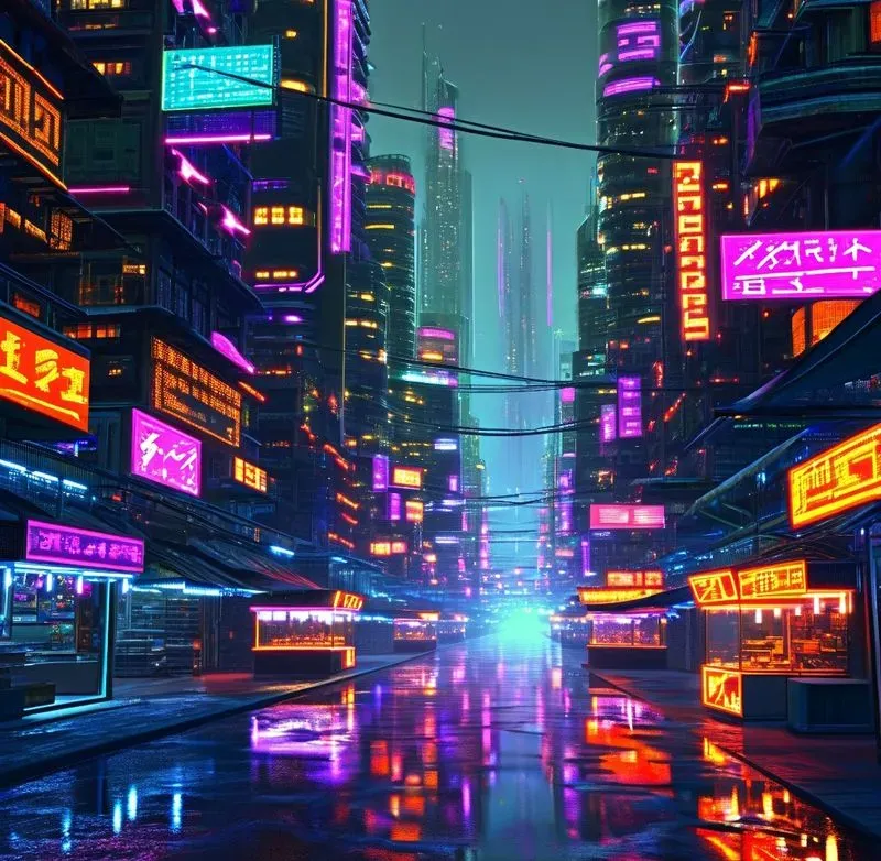 Cyberpunk Neon Cities 100