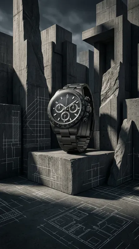 Monolithic Concrete Blueprint Shadows