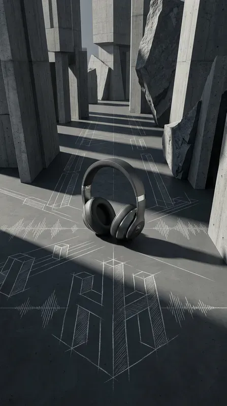 Monolithic Concrete Blueprint Shadows