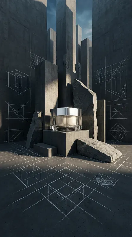 Monolithic Concrete Blueprint Shadows