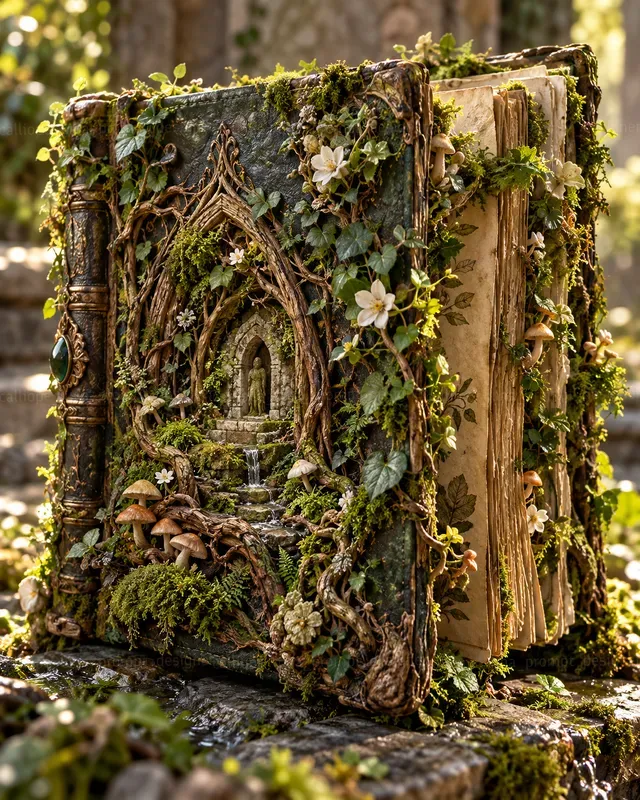 Hyperrealistic Living Botanical Books