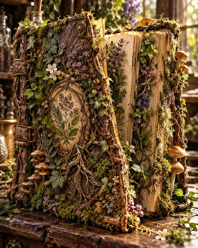 Hyperrealistic Living Botanical Books