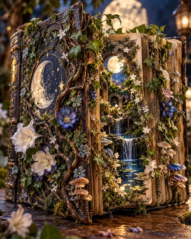 Hyperrealistic Living Botanical Books