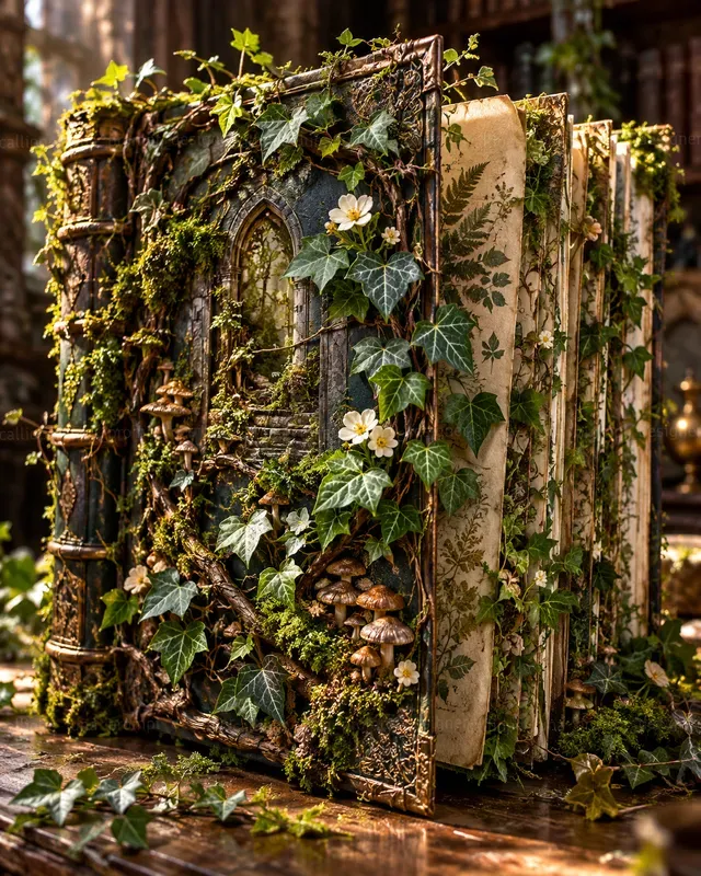Hyperrealistic Living Botanical Books