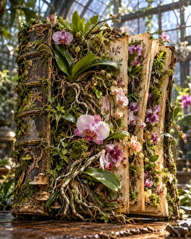 Hyperrealistic Living Botanical Books