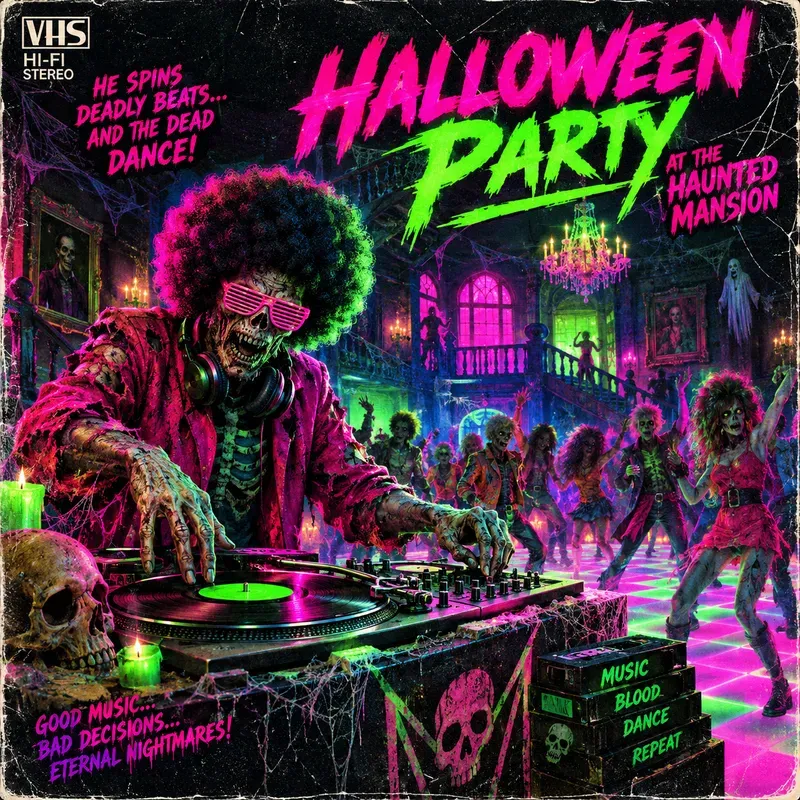 80s Bmovie Halloween Party Posters