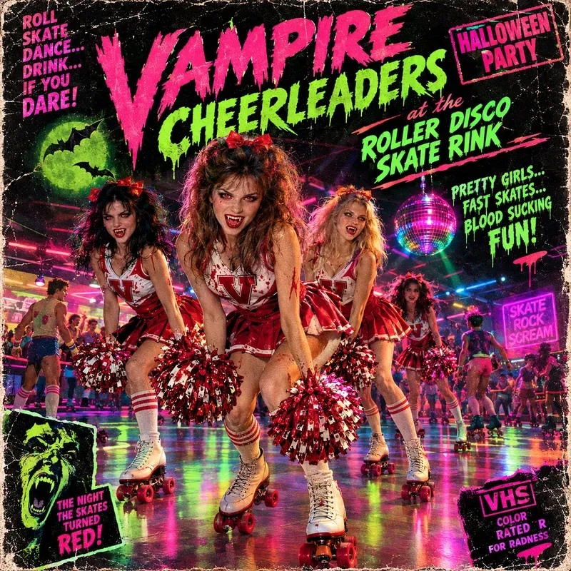 80s Bmovie Halloween Party Posters