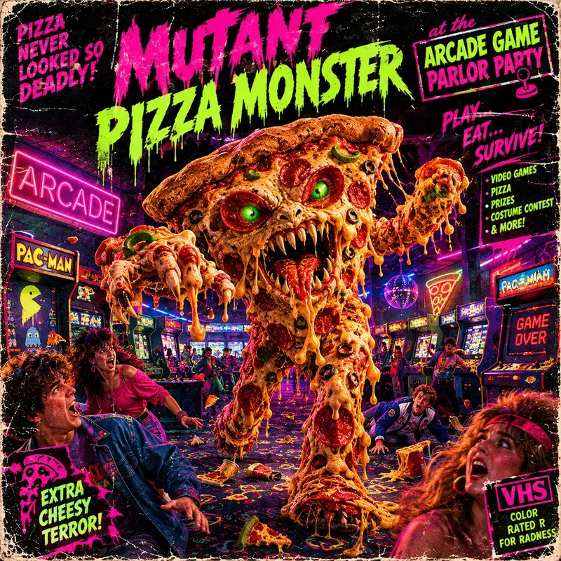 80s Bmovie Halloween Party Posters