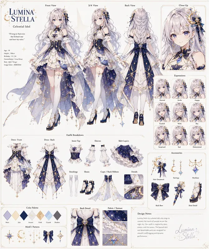 Vtuber Character Design Sheets