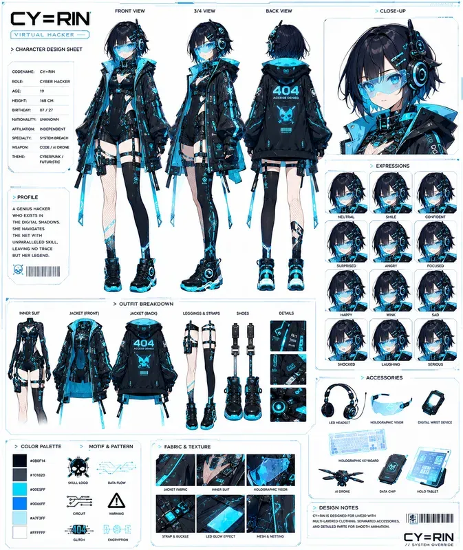 Vtuber Character Design Sheets