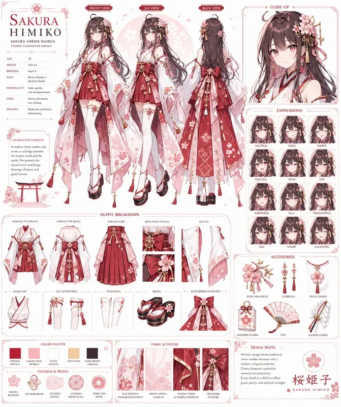 Vtuber Character Design Sheets