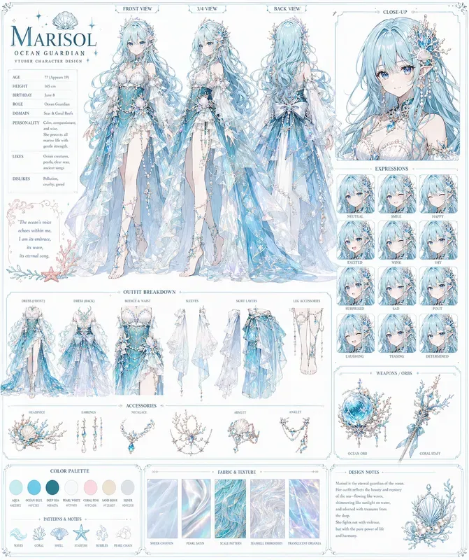 Vtuber Character Design Sheets