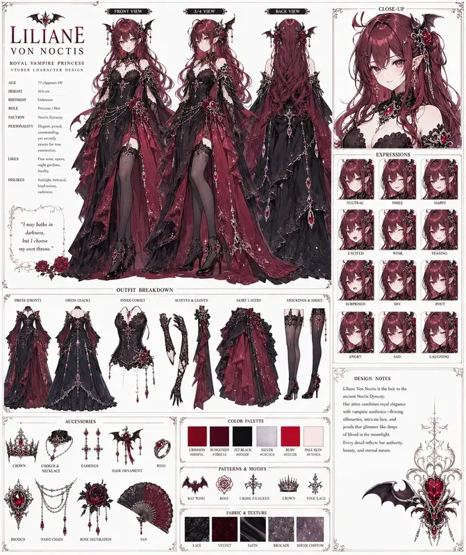 Vtuber Character Design Sheets