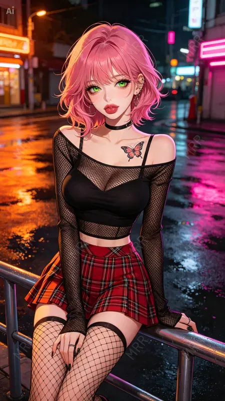 Cyberpunk Anime Night Girls
