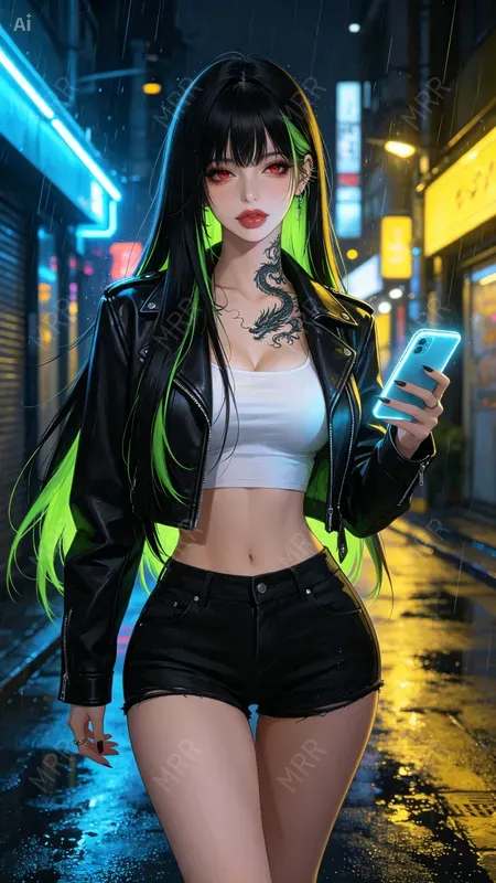 Cyberpunk Anime Night Girls