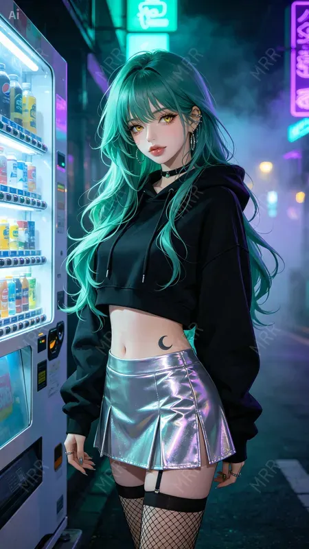 Cyberpunk Anime Night Girls