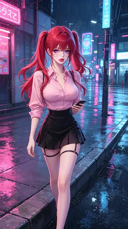 Cyberpunk Anime Night Girls