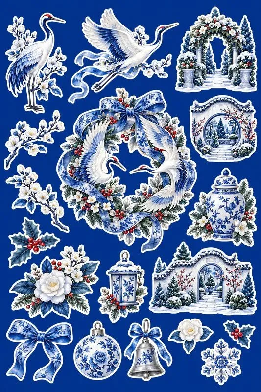 Blue And White Christmas Printables