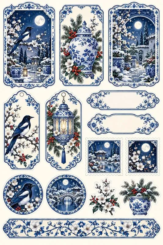 Blue And White Christmas Printables