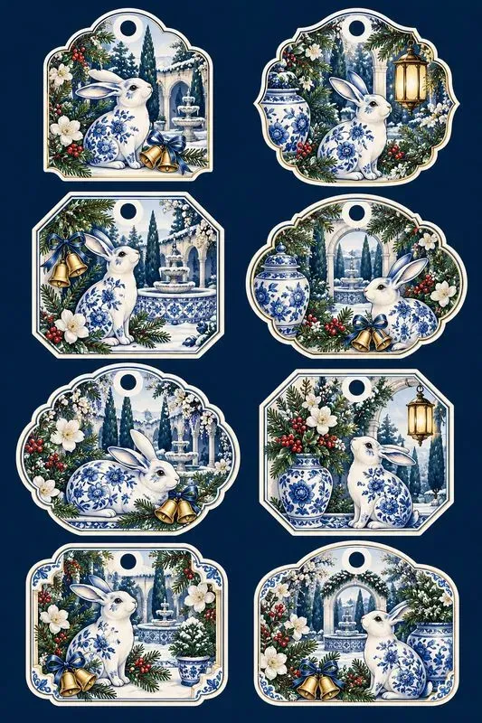 Blue And White Christmas Printables