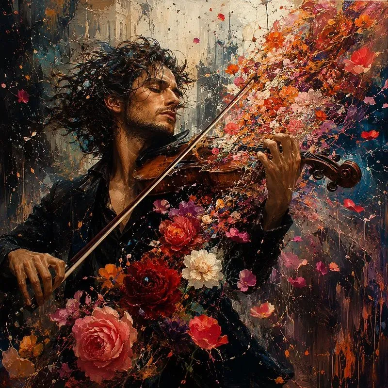 Vibrant Neoexpressionist Floral Art