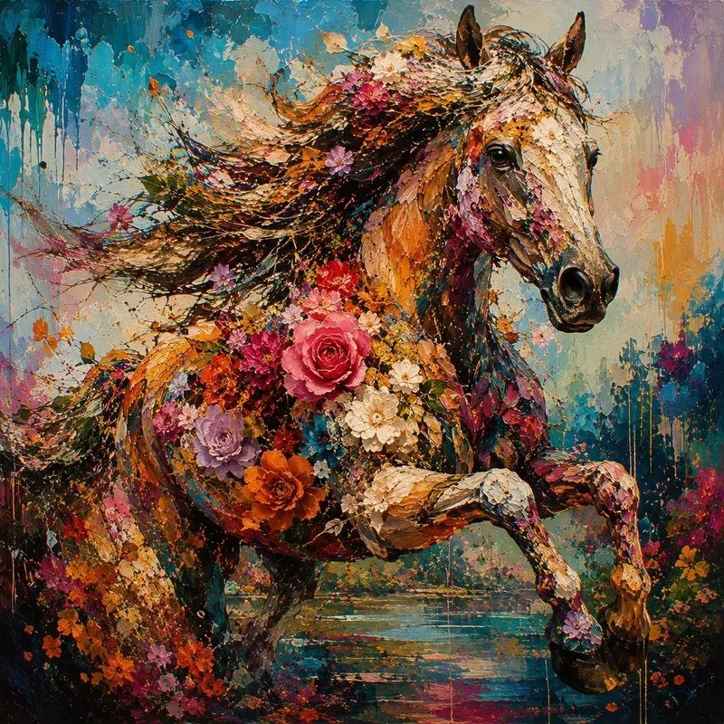 Vibrant Neoexpressionist Floral Art
