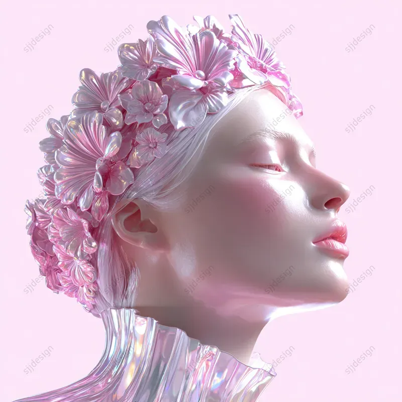 Iridescent Marble Statue Art