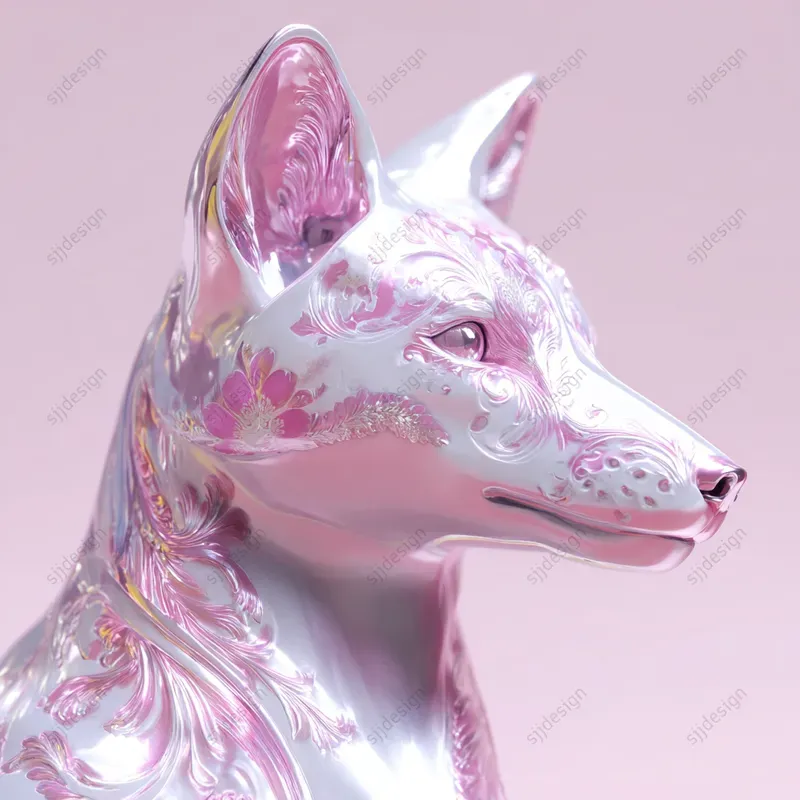Iridescent Marble Statue Art