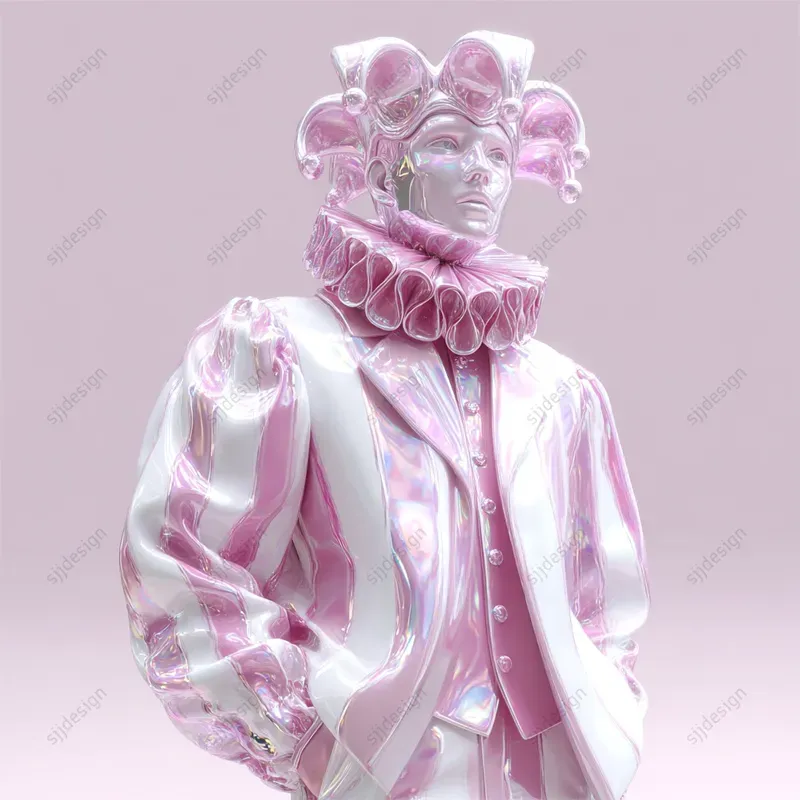 Iridescent Marble Statue Art