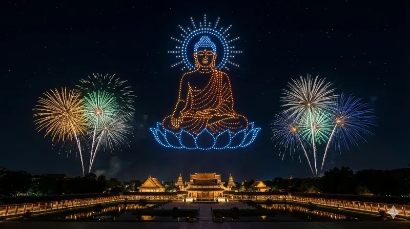 3D Drone Light Show Spectacles