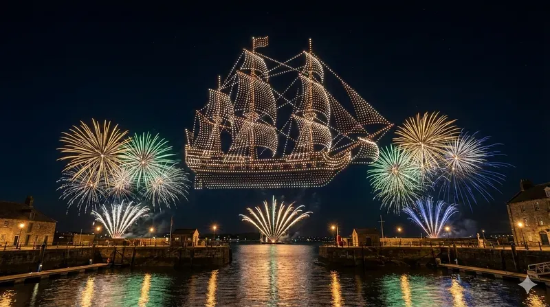 3D Drone Light Show Spectacles