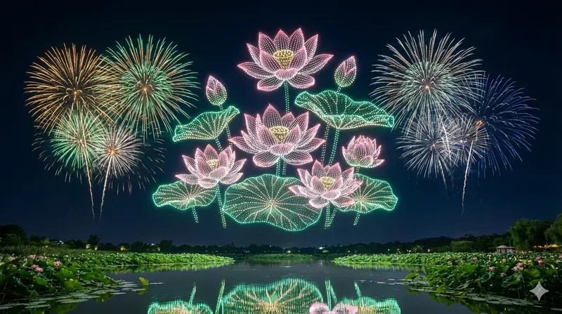 3D Drone Light Show Spectacles