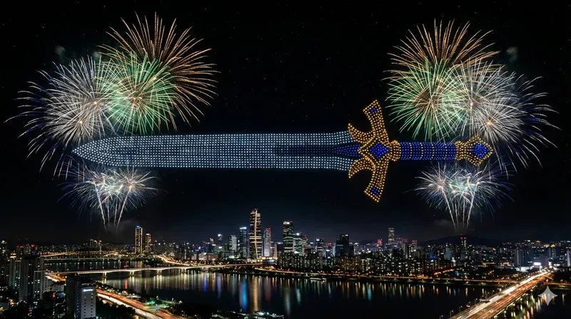 3D Drone Light Show Spectacles
