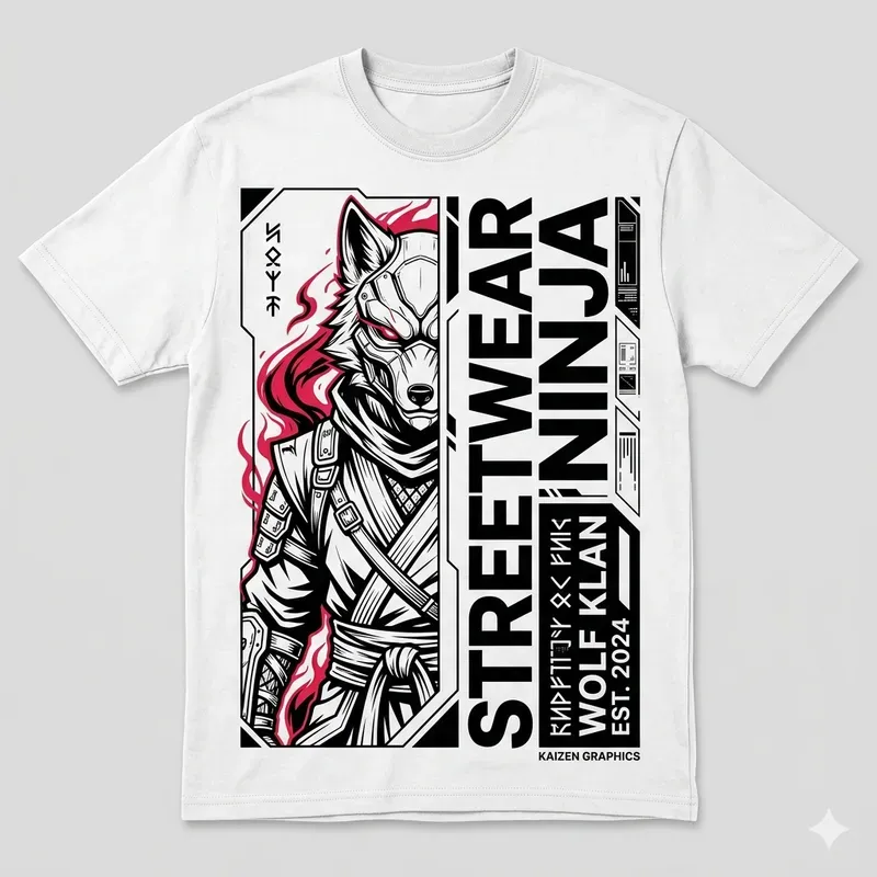 Vertical Split Anime Hero Typography Ts