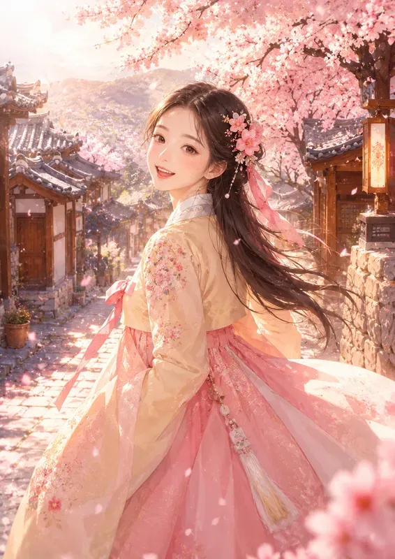 Hanbok Girl Illustration Generator