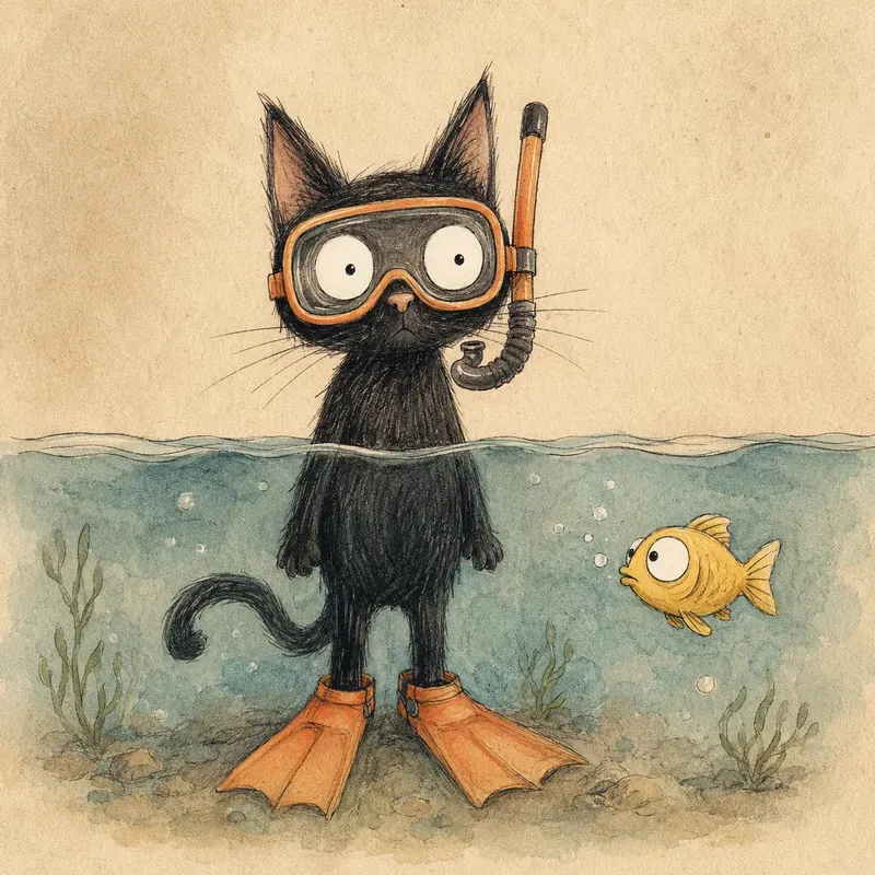 Whimsical Ink Watercolor Animals