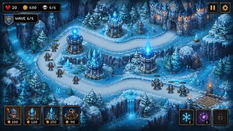16bit Tower Defense Game Mockups