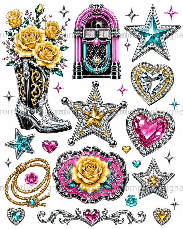 Rhinestone Cowgirl Asset Sheets