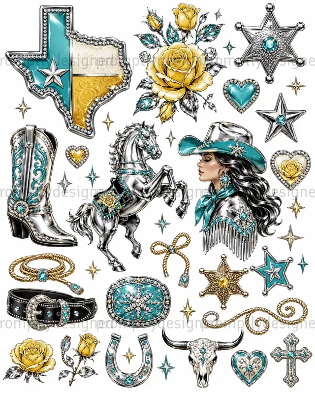 Rhinestone Cowgirl Asset Sheets