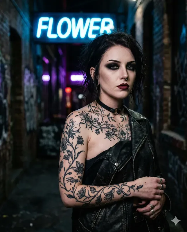 Cinematic Neon Tattoo Portraits