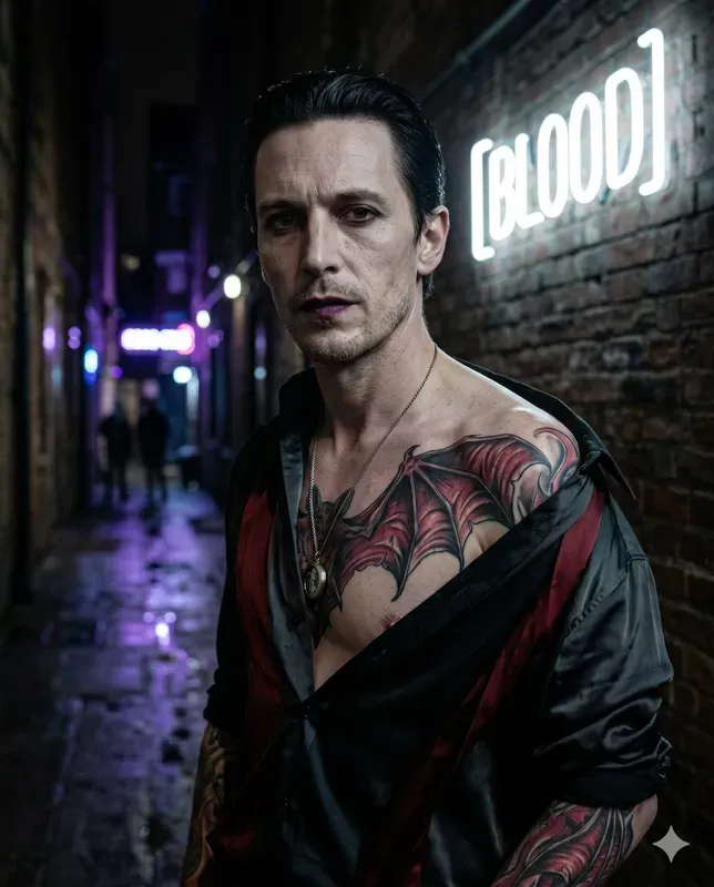 Cinematic Neon Tattoo Portraits